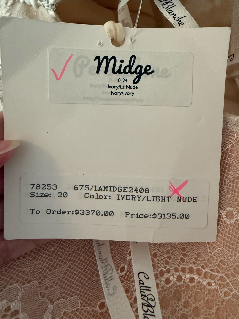 Calla Blanche “Midge” Designer Wedding Dress - Size 20 Sample - Picture 7 of 12